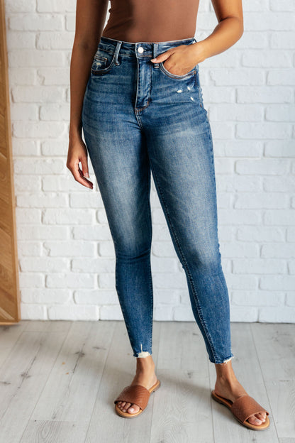 Judy Blue Alba Distressed Hem Skinny Jeans