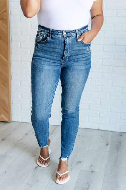 Judy Blue Alba Distressed Hem Skinny Jeans