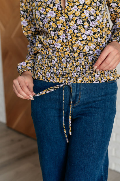 Honey Honey Floral Smocked Blouse