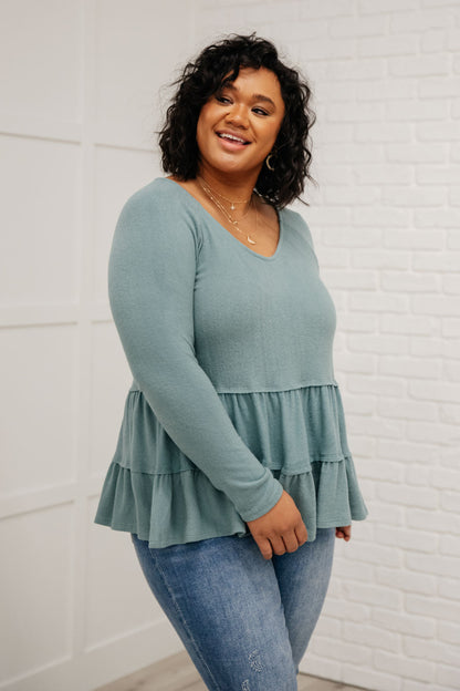 Nicely Done Tiered Top in Blue