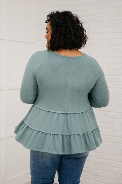 Nicely Done Tiered Top in Blue